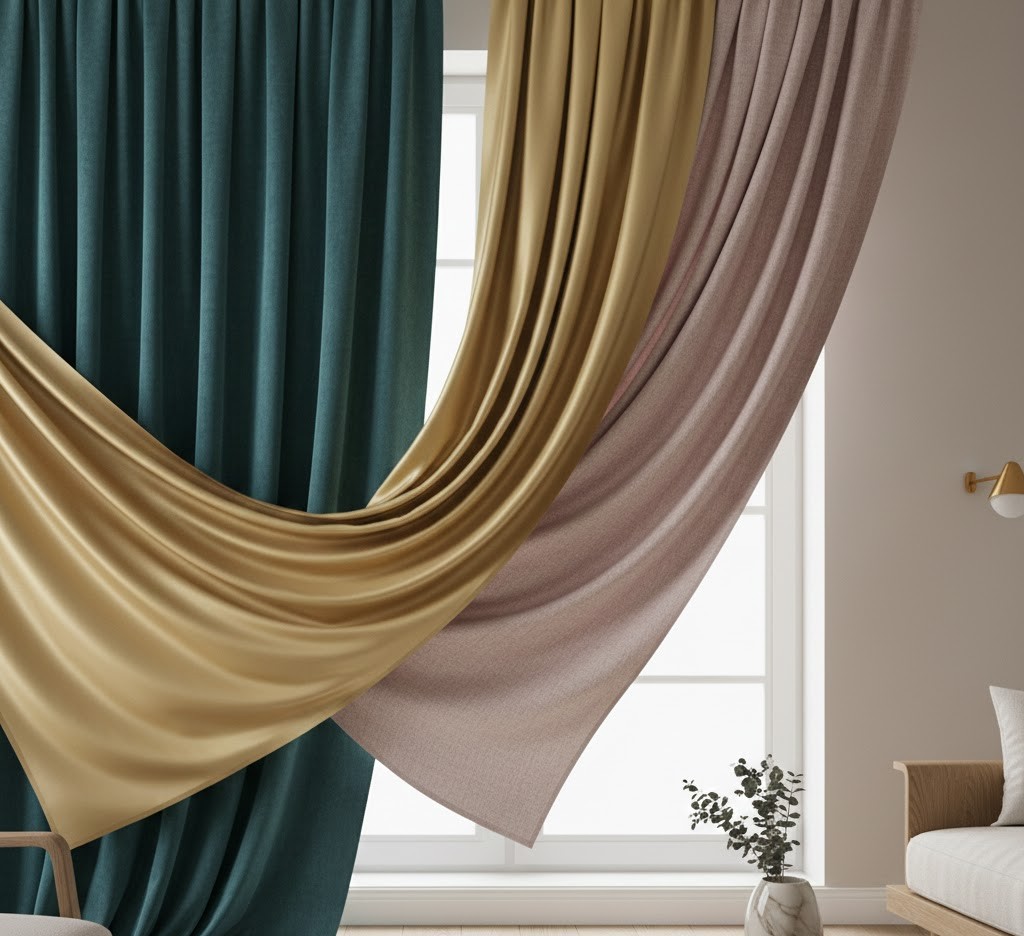 Luxurious decorative fabric in elegant interior